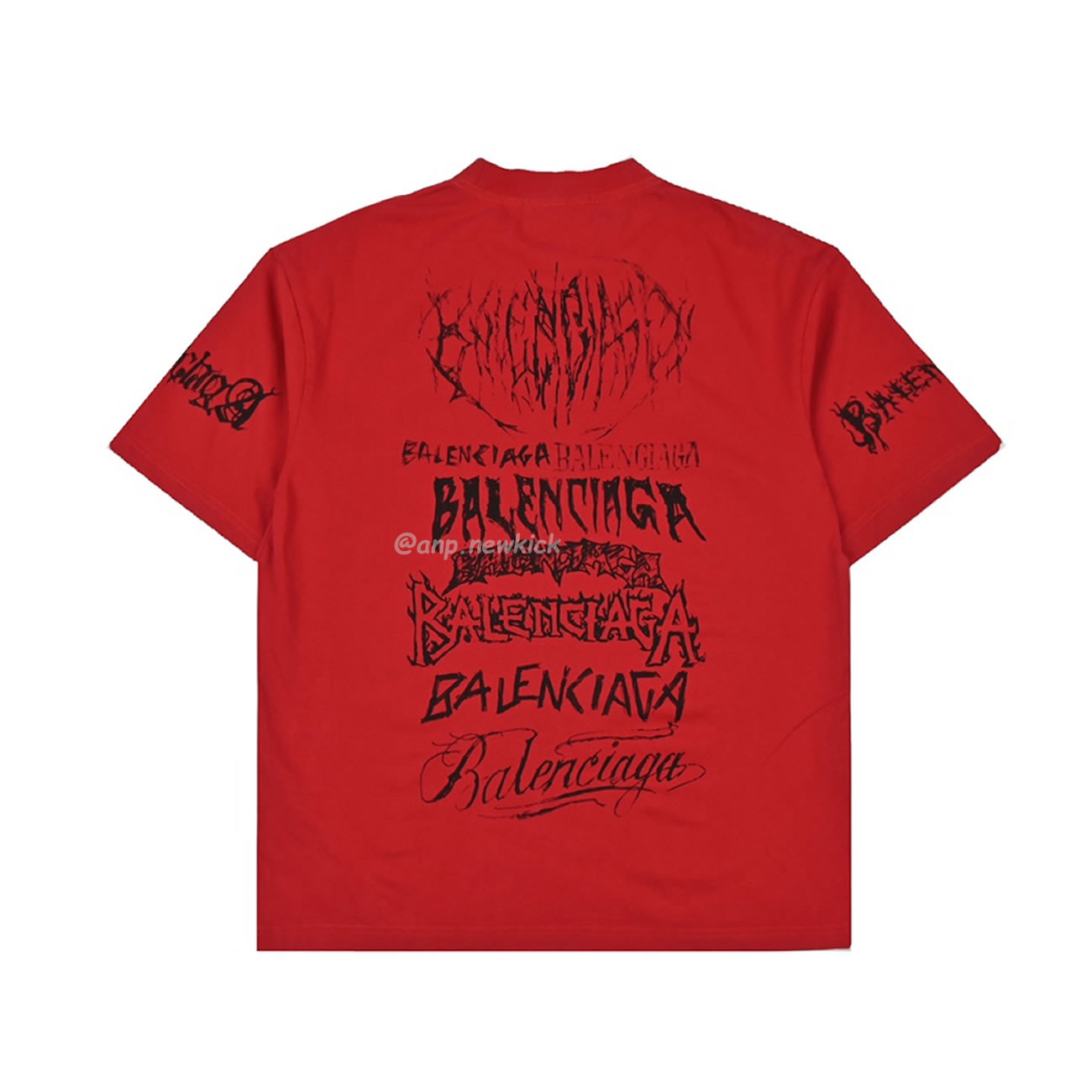 Balenciaga 24ss Gothic Printed Short Sleeves T Shirt (10) - www.newkick.vip